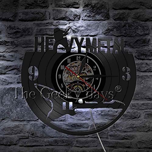 TIANZly Music Band Modern Vinyl Record Reloj de Pared Heavy Metal Band Rock N Roll Wall Art Deco Reloj Reloj Music Attitude Music Lover Gift