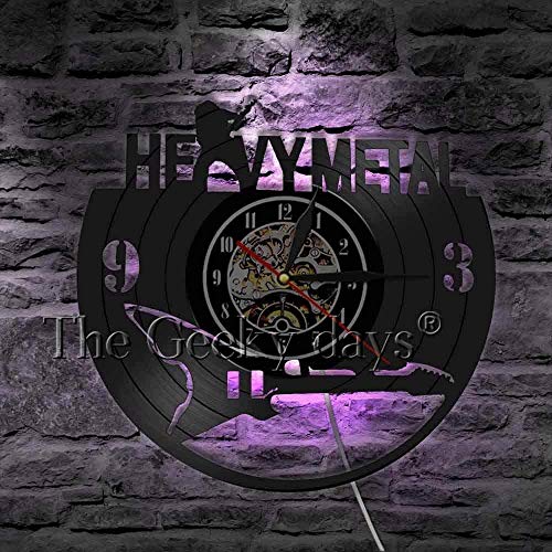 TIANZly Music Band Modern Vinyl Record Reloj de Pared Heavy Metal Band Rock N Roll Wall Art Deco Reloj Reloj Music Attitude Music Lover Gift