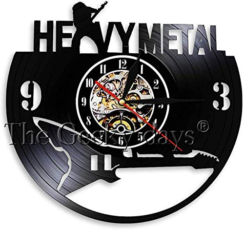 TIANZly Music Band Modern Vinyl Record Reloj de Pared Heavy Metal Band Rock N Roll Wall Art Deco Reloj Reloj Music Attitude Music Lover Gift