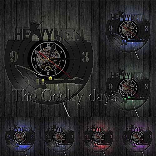 TIANZly Music Band Modern Vinyl Record Reloj de Pared Heavy Metal Band Rock N Roll Wall Art Deco Reloj Reloj Music Attitude Music Lover Gift