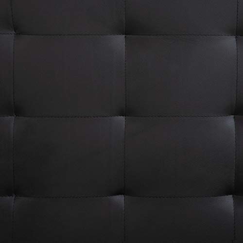 Tidyard Estructura de Cama Doble de Tela Cama de Matrimonio de Cuero Artificial Negro 200x180 cm