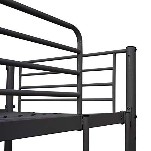 Tidyard Estructura de litera con Mesa de Metal Negro 90x200 cm