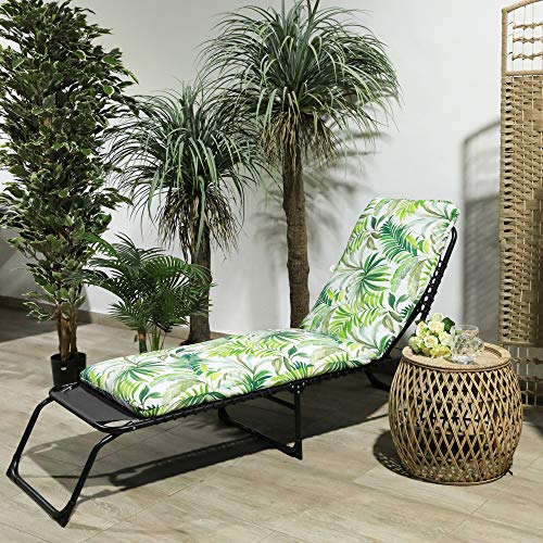 TIENDA EURASIA® Cojín para Tumbona de Jardín - Estampados Tropicales - Cojín Acolchado Relleno de Fibra - Medidas 120-180 x 50 x 10 cm - Ideal para tumbonas, sillas y hamacas. (Tropical 8, 180 cm)