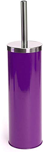 TIENDA EURASIA® Escobilla de Inodoro de Acero Inoxidable con Soporte Higienico - Ø 9.3 x 38.5 (Morado)