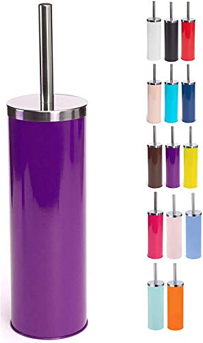 TIENDA EURASIA® Escobilla de Inodoro de Acero Inoxidable con Soporte Higienico - Ø 9.3 x 38.5 (Morado)