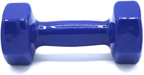 TIENDA EURASIA® Pack 2 Mancuernas - Juego de Mancuernas con Recubrimiento de Vinilo - 1Kg / 6Kg - Ideal para Hacer Ejercicio en Casa (Azul, 4Kg)