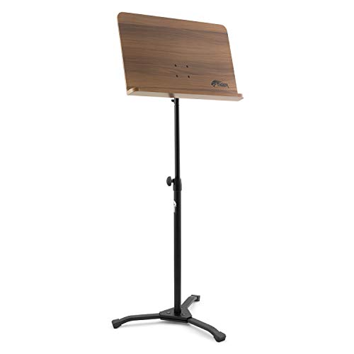 TIGER MUS35-PRO Atril de madera para partituras orquestales con base sólida profesional de metal, ideal para escuelas, orquestas e iglesias