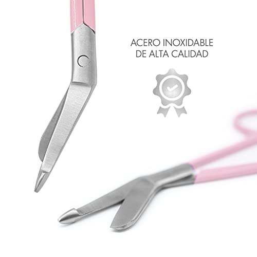 Tijeras enfermería de colores y estampados originales. Para practicar y profesionales. Punta roma y acero inoxidable. Especial vendajes y técnicas básicas. Regalo Enfermería accesorios (Rosa)