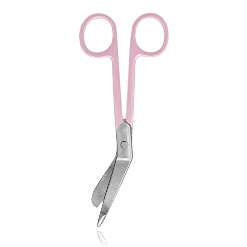 Tijeras enfermería de colores y estampados originales. Para practicar y profesionales. Punta roma y acero inoxidable. Especial vendajes y técnicas básicas. Regalo Enfermería accesorios (Rosa)