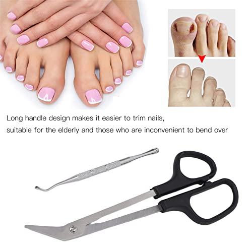 Tijeras para Uñas de los Pies, Mango Largo, Ergonómico, Diseño único, Cortaúñas con Recogedor de Uñas para Adultos, Ancianos, Tijeras de Acero Inoxidable para Uñas de los Pies