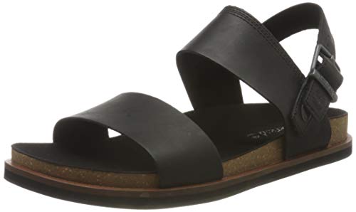 Timberland Amalfi Vibes 2 Band, Sandalias Hombre, Negro Black Leather, 44 EU