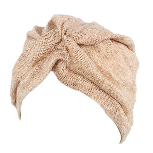 TININNA Pañuelos Oncologicos para Mujer,Musulmán Turbante Elástico Sombrero Plisado Bambú para Quimio Gorros Color Sólido para Cáncer