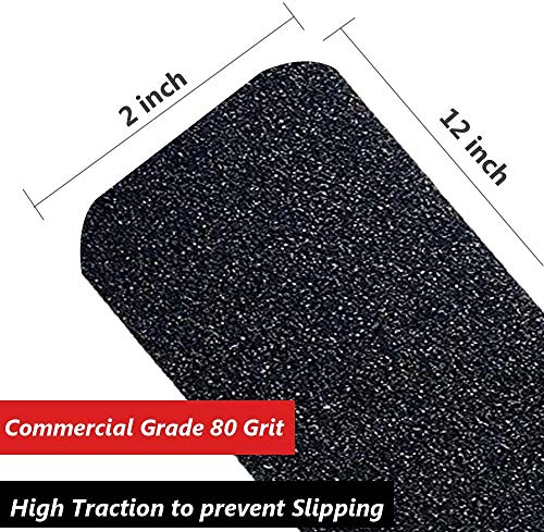 Tiras Antideslizantes 5cm x 30cm, Cintas de Seguridad Negras, Escaleras Antideslizantes para Pisos de Cubierta de Madera, Remolques de Botes, Mascotas y Bebés a Salvo de Resbalones y Caídas