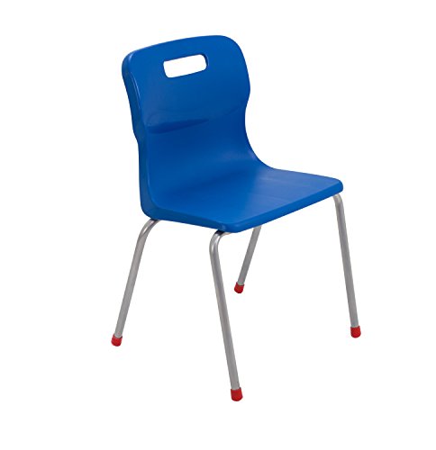 Titan 4 Pierna Aula Silla – Tamaño 4, Edades 8 – 9 años, Pack de 4, plástico, Azul, 4 Piezas