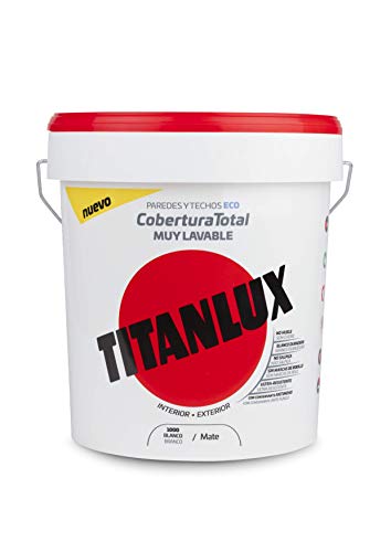 Titanlux - Pintura plástica Cobertura total, Blanco, 15L (ref. 06T100015)