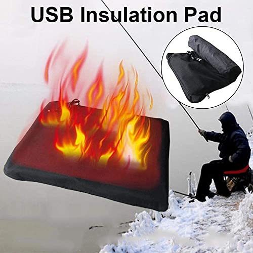 tjz CojíN De Asiento Inflable De Aire, 35 ℃ -50 ℃ CojíN De Asiento con CalefaccióN 5v USB Calentador De Tela EléCtrico Elemento Calefactor para AutomóVil, Silla De Ruedas, Al Aire Libre, Pesca
