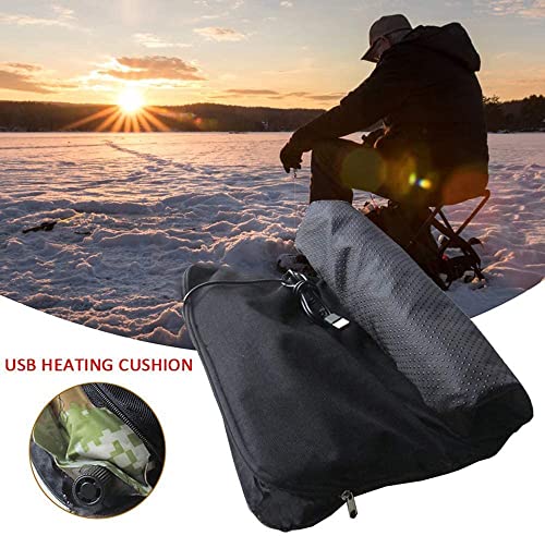 tjz CojíN De Asiento Inflable De Aire, 35 ℃ -50 ℃ CojíN De Asiento con CalefaccióN 5v USB Calentador De Tela EléCtrico Elemento Calefactor para AutomóVil, Silla De Ruedas, Al Aire Libre, Pesca