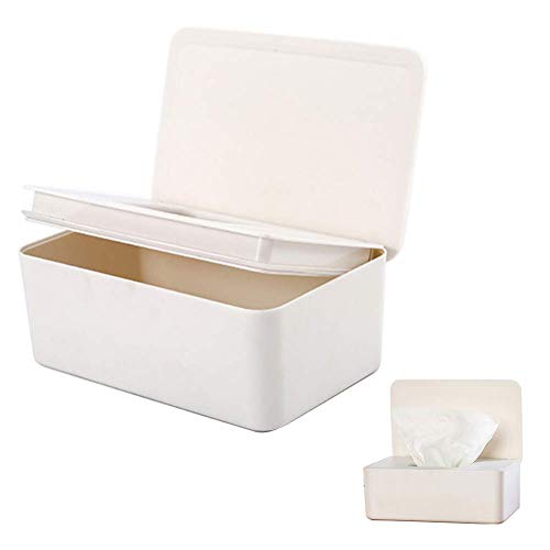 Toallitas Dispensador, Pañales de Bebé Mojado Tejido Caja Soporte Mantiene Toallitas Fresco con Tapa Sello, Fácil Abierta y Cerrar Limpie Contenedor para Escritorio Hogar - como Se Muestra, Free Size