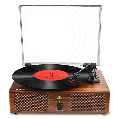 Tocadiscos de Vinilo Bluetooth con Altavoces internos y Cinturones USB accionados por un gramófono Retro-3 velocidades de Entretenimiento y decoración Familiar.