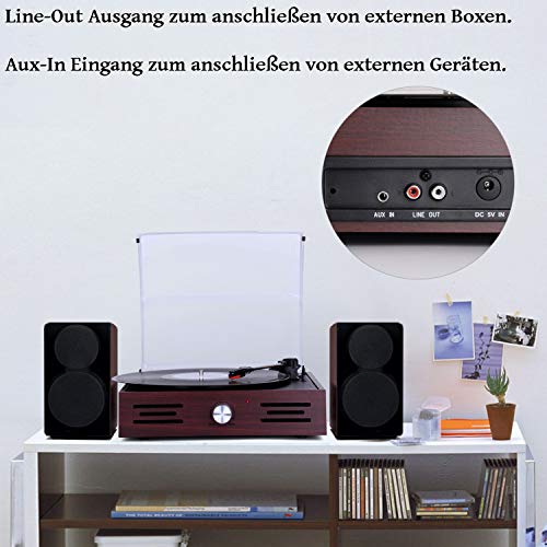 Tocadiscos retro | Line Out | Aux-In | Tocadiscos | Nostalgie tocadiscos | Vinilo Jugador | Tocadiscos | Mesa de tocadiscos | Sistema retro