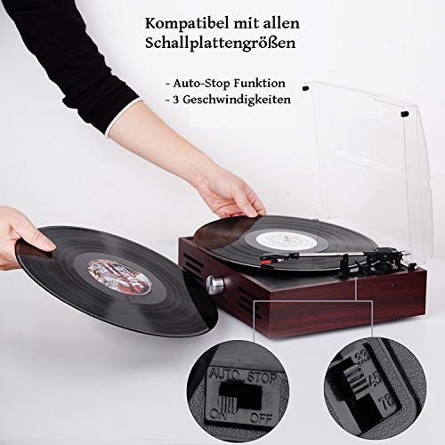 Tocadiscos retro | Line Out | Aux-In | Tocadiscos | Nostalgie tocadiscos | Vinilo Jugador | Tocadiscos | Mesa de tocadiscos | Sistema retro