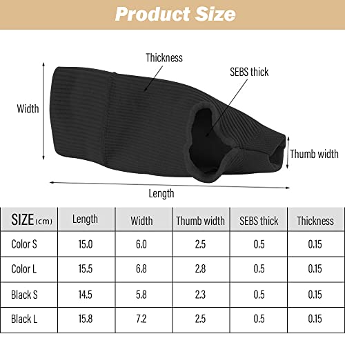TOFBS 1 pares de guantes artritis sin dedos para artritis artrosis y alivio del dolor de artritis reumatoide, tendinitis del túnel carpiano, para juegos de tecnológicos y mujeres (Nero S)