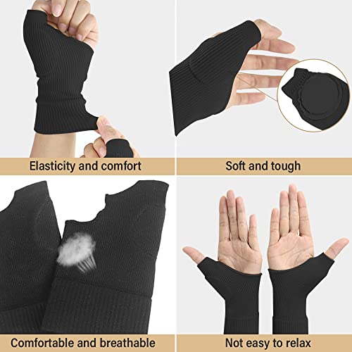 TOFBS 1 pares de guantes artritis sin dedos para artritis artrosis y alivio del dolor de artritis reumatoide, tendinitis del túnel carpiano, para juegos de tecnológicos y mujeres (Nero S)