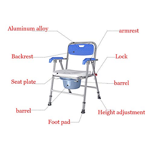 Toilet chair Silla de Inodoro Plegable, Silla WC portátil para Adultos y Silla de Ducha, Peso Pesado 500 lbs
