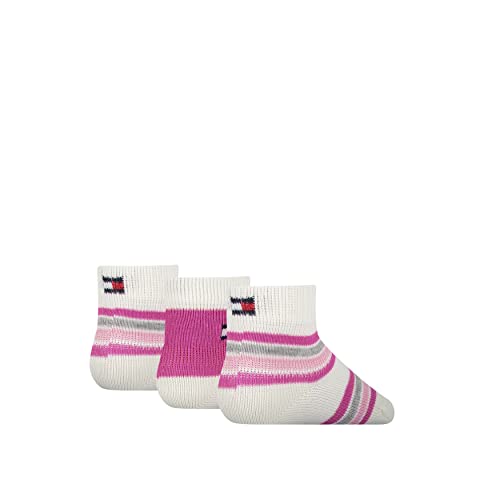 Tommy Hilfiger Newborn Stripe Socks Gift Box Calcetín clásico, Pink Combo, 14 para Bebés