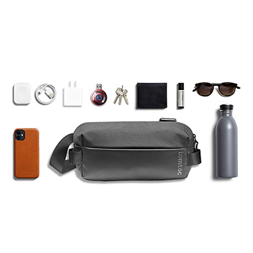 tomtoc Bandolera Sling Bag Unisex, Bolso Cruzado Moderno y Elegante de Material Resistente, Riñonera para Escuelas, Viajes, Trabajo, Gym, EDC Bag Pequeño Mini para Transporte Diaria