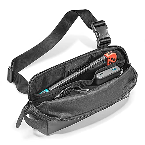 tomtoc Bandolera Sling Bag Unisex, Bolso Cruzado Moderno y Elegante de Material Resistente, Riñonera para Escuelas, Viajes, Trabajo, Gym, EDC Bag Pequeño Mini para Transporte Diaria