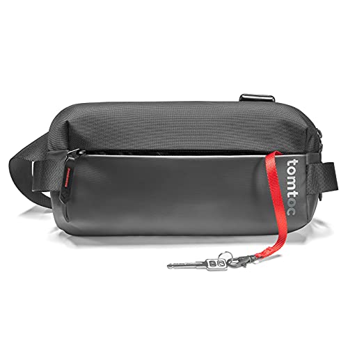 tomtoc Bandolera Sling Bag Unisex, Bolso Cruzado Moderno y Elegante de Material Resistente, Riñonera para Escuelas, Viajes, Trabajo, Gym, EDC Bag Pequeño Mini para Transporte Diaria