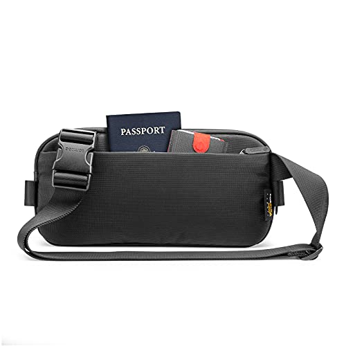 tomtoc Bandolera Sling Bag Unisex, Bolso Cruzado Moderno y Elegante de Material Resistente, Riñonera para Escuelas, Viajes, Trabajo, Gym, EDC Bag Pequeño Mini para Transporte Diaria