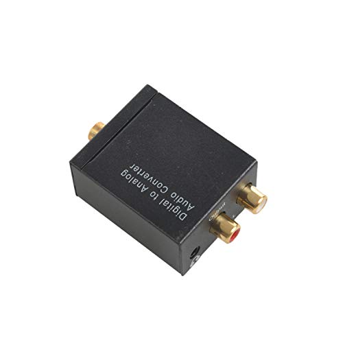 TOOGOO Convertidor de audio digital a analogico Decodificador de senal de fibra optica Senal coaxial a analogico Adaptador de audio estereo 3.5MM Jack 2 * RCA