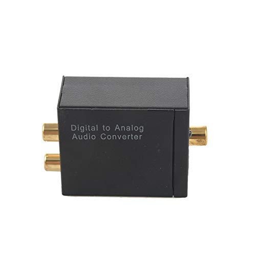 TOOGOO Convertidor de audio digital a analogico Decodificador de senal de fibra optica Senal coaxial a analogico Adaptador de audio estereo 3.5MM Jack 2 * RCA