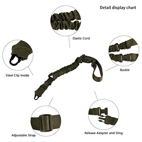 ToopMount Correa de Nylon Honda del Arma Rifle Ajustable para el Rifle de Caza Airsoft Paintball táctico (Green)