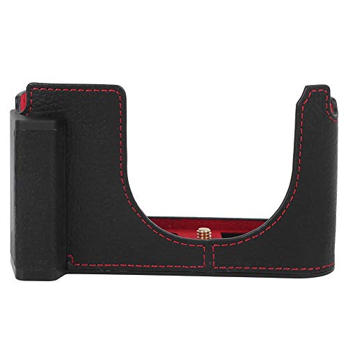Topiky Funda Protectora de Medio Cuerpo de la cámara, versión de Apertura Inferior de Cuero de la PU Cubierta de la Bolsa de la cámara Marco de la Carcasa para Leica Q2 cámara Digital(Negro)