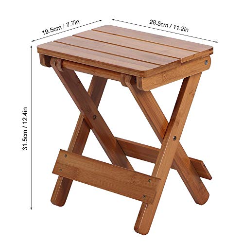 TOPINCN Silla Plegable Taburete Cuadrado De Bambú para Asiento Portátil