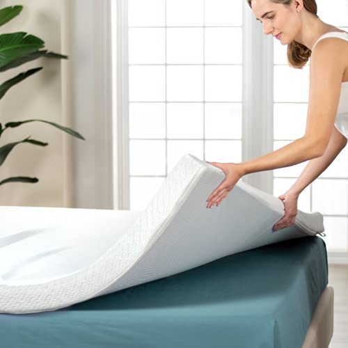 Topper Cubrecolchon de Viscogel Viscoelástico | Fabricacion Española | Topper para Colchón Nucleo de Viscogel | 150 x 190cm | Grosor 4CM | Refresca y Alivia Tensiones Musculares