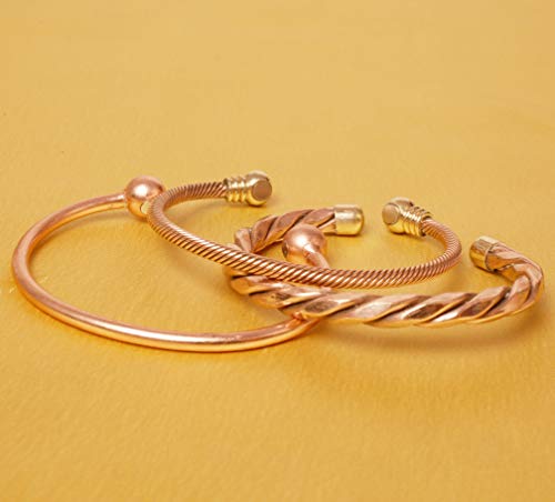 Touchstone Pulsera de cobre curativa hecha a mano india para mujeres y hombres., Cobre, no conocido,