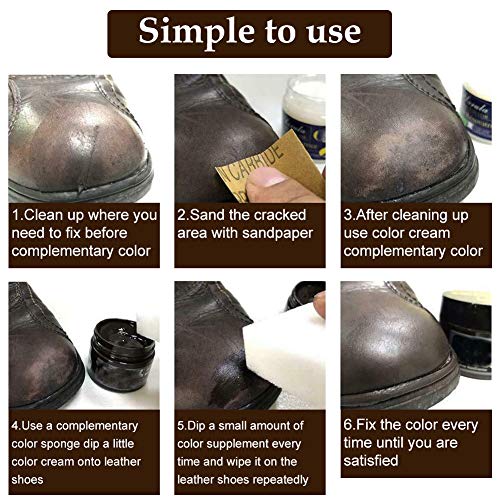 Toulifly Crema De Reparación De Cuero,Crema de Renovación de Cuero,Crema Reparadora De Cuero,por Restauración de Color de Equipaje,Sofás, Ropa, Los Zapatos de Cuero