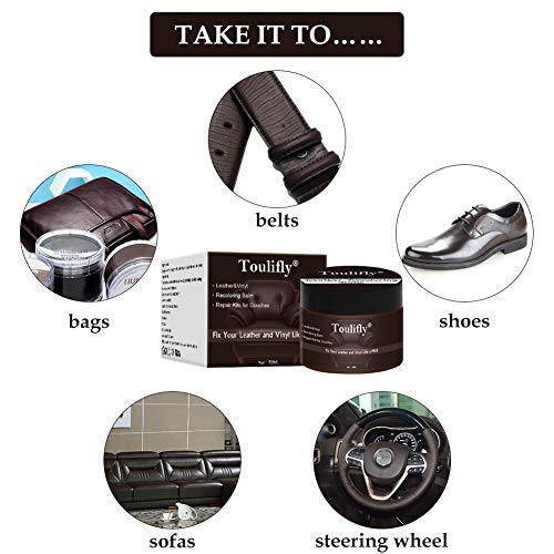 Toulifly Crema De Reparación De Cuero,Crema de Renovación de Cuero,Crema Reparadora De Cuero,por Restauración de Color de Equipaje,Sofás, Ropa, Los Zapatos de Cuero
