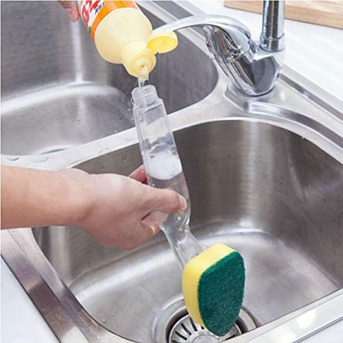 TOYANDONA Juego de Cepillos de Limpieza de Cocina 1 Varas para Platos Y 7 Cabezales de Repuesto de Repuesto Esponja de Limpieza de Mango Largo para Cepillo de Limpieza de Fregadero de Cocina