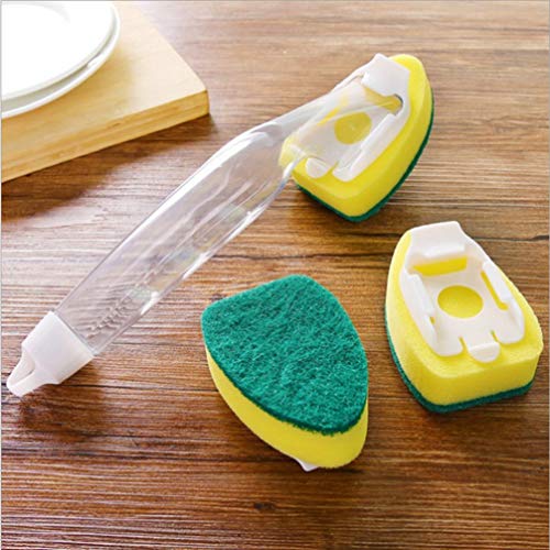 TOYANDONA Juego de Cepillos de Limpieza de Cocina 1 Varas para Platos Y 7 Cabezales de Repuesto de Repuesto Esponja de Limpieza de Mango Largo para Cepillo de Limpieza de Fregadero de Cocina