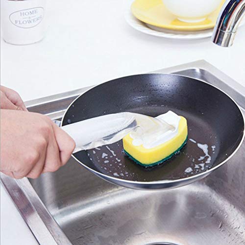 TOYANDONA Juego de Cepillos de Limpieza de Cocina 1 Varas para Platos Y 7 Cabezales de Repuesto de Repuesto Esponja de Limpieza de Mango Largo para Cepillo de Limpieza de Fregadero de Cocina