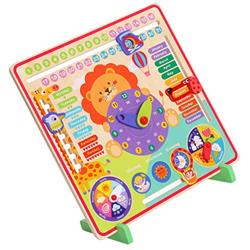 TOYANDONA Reloj de Madera Números de Juguete Calendario Cognitivo Fecha Tiempo Reloj de Aprendizaje Juguete Educativo Temprano para Bebé Recién Nacido Niños Aleatorio