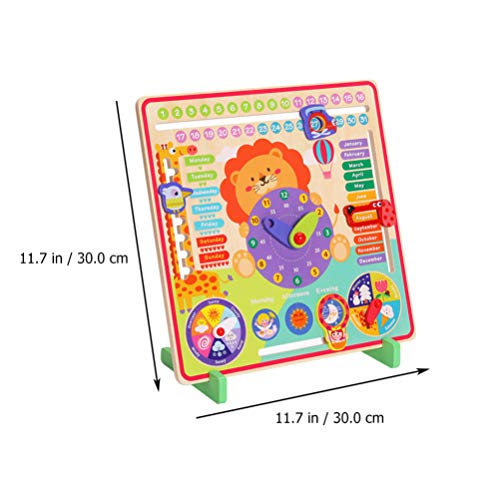 TOYANDONA Reloj de Madera Números de Juguete Calendario Cognitivo Fecha Tiempo Reloj de Aprendizaje Juguete Educativo Temprano para Bebé Recién Nacido Niños Aleatorio