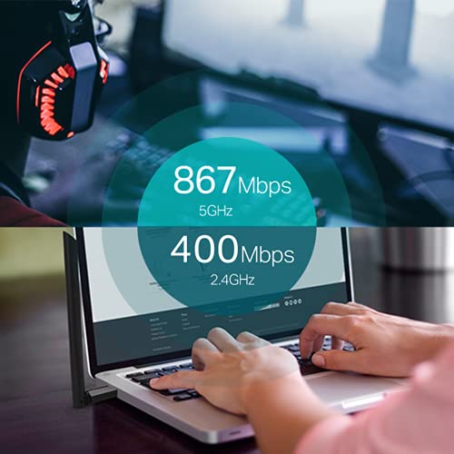 TP-Link Archer T3U Plus AC1300 - Adaptador Wi-Fi Dual Band 5GHz/2.4GHz, USB 3.0, Antena Wi-Fi Externa Ajustable, Señal Potente, Turbo 256QAM, Compatible Windows/MacOS
