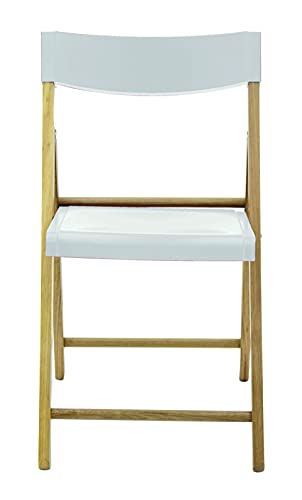 Tramontina Juego de Muebles de jardín Potenza, 3 Piezas, Mesa con 2 sillas, Muebles de jardín, Plegables, Color Blanco, Teca, 60 cm x 60 cm x 75 cm