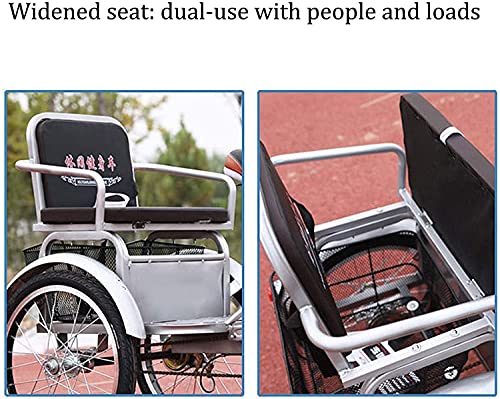 Triciclo de 3 ruedas para adultos - TRIKE CRUISER Triciclo para mujeres adultas Hombres 1 Velocidad Trike 20 pulgadas 3 Bicicletas de ruedas Doble freno con canasta de asiento trasero para recreación